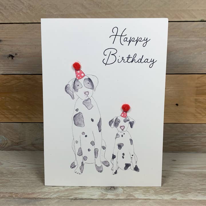 Dalmatiner Hund Fødselsdag Card for engroshandel hos Arty Bee Designs