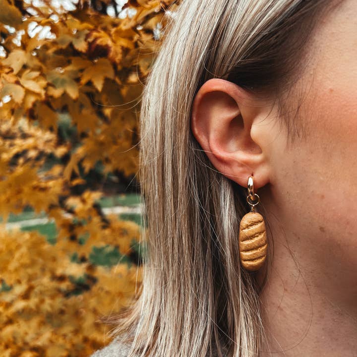 Cast & Clay – wholesale Hoop earrings – Baguette Charm Hoop Earrings0