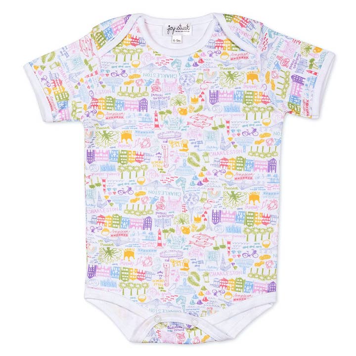 Charleston Short Sleeve Baby Body Suit for wholesale by Joy Street