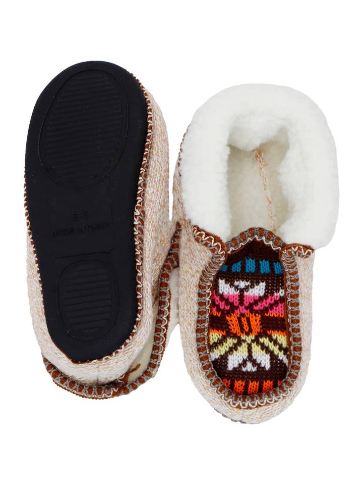 ASSORTED Boho Multi-tribal Shearling Lined Moccasin Slippers for wholesale on Faire3