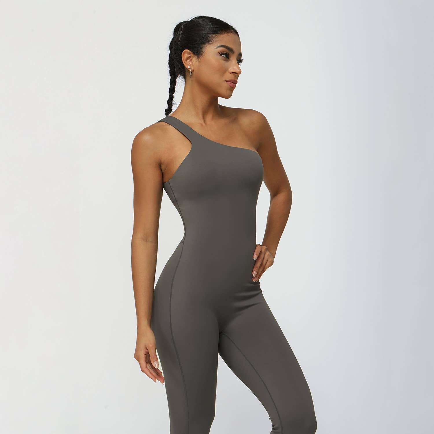Sodalemon – wholesale Jumpsuit – Women's – Women Single Shoulder Fitness Padded Yoga Sport Jumpsuit10