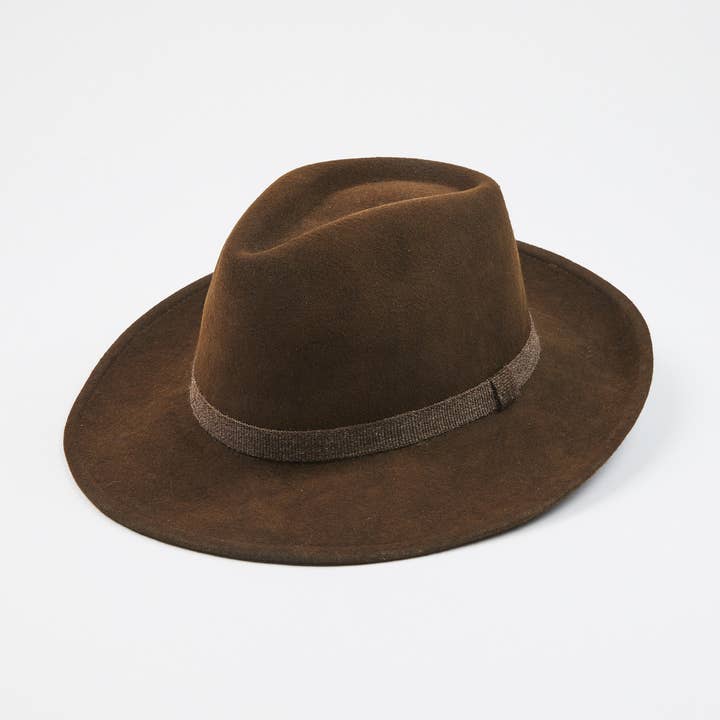 Elegancia Tropical Genuine Panama Hats - Vendita all'ingrosso Fedora - Unisex - Houston Brown con fascia italiana - Cappello in feltro autunnale unisex0