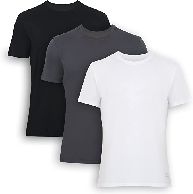 Bambooven - Vente T-shirt – homme - Lot de 3 sous-t-shirts pour hommes à col rond en bambou8