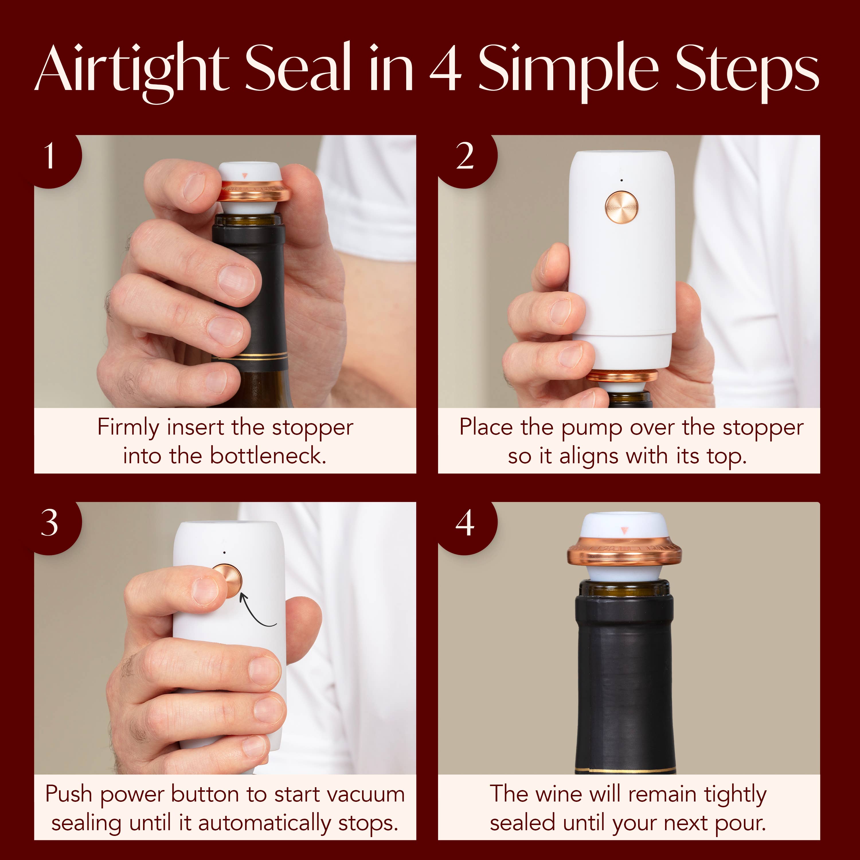 Vin Fresco - Wholesale Wine Tool Set - Vin Fresco Electric Wine Preserver, Vacuum Wine Saver9