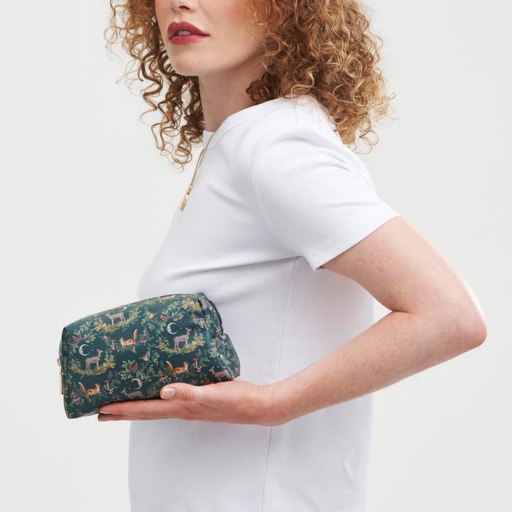 Fable England - Wholesale Make-up/cosmetic bag - US & EU ONLY - Into the Woods Green Small Pouch1