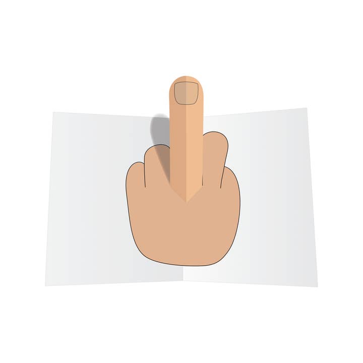 Crude Cat Cards - Wholesale Birthday Card - Happy F*cking Birthday Card - Pop Up Middle Finger Inside