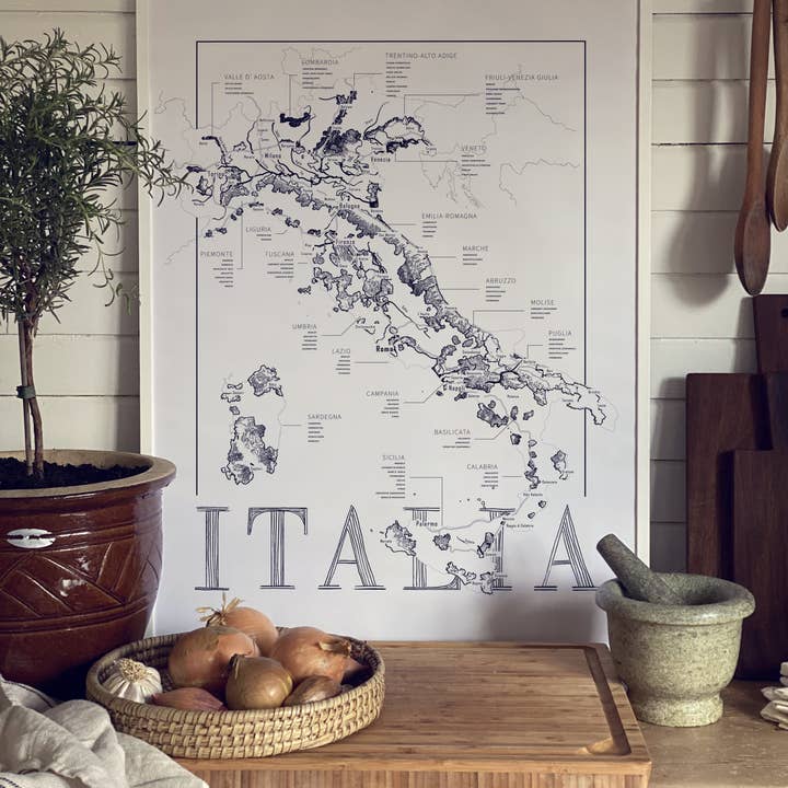 Brushery - Venta al por mayor Mapas - Mapa del vino de Italia