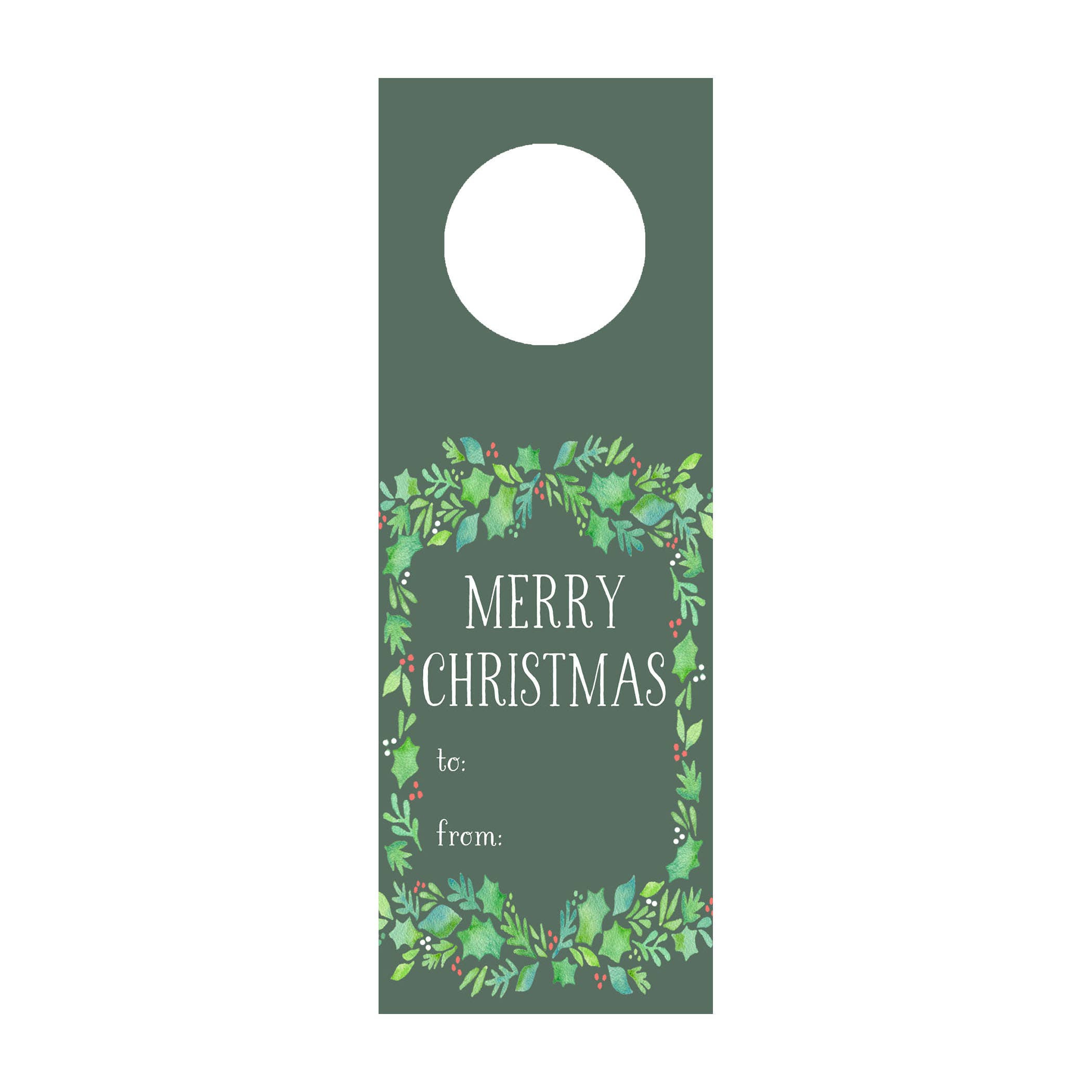 Brake Ink Stationery - Wholesale Gift Tag - Holiday Holly Wine Tag - Set of 40