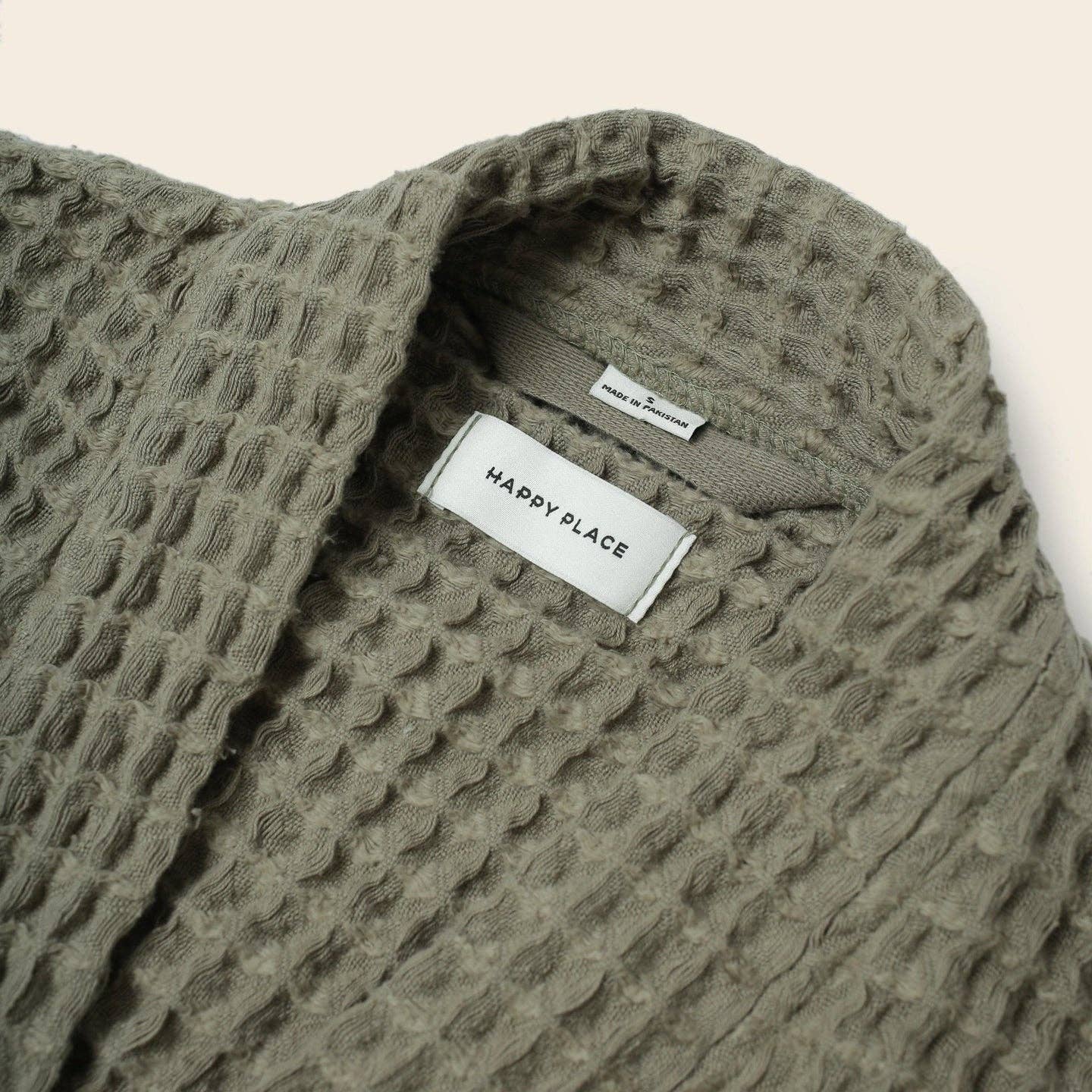 Happy Place Brand – Engroshandel Morgenkåbe - Unisex – Happy Place unisex letvægts badekåbe i vaffelstrik20