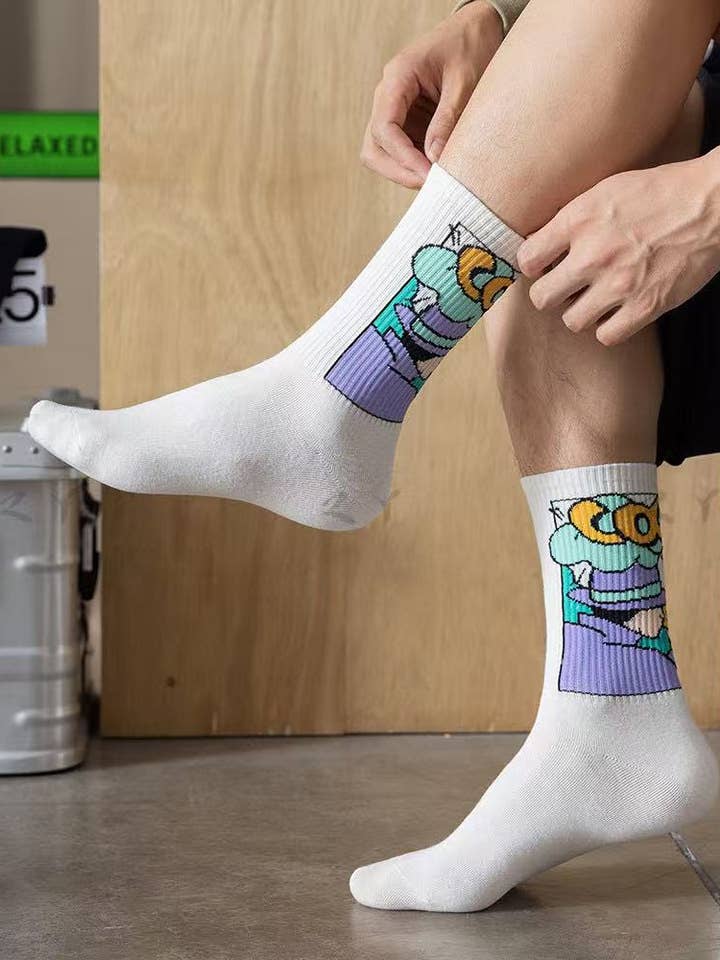 Calzini con Illustrazione Cartoon per la vendita all'ingrosso da parte di Marc JoJo