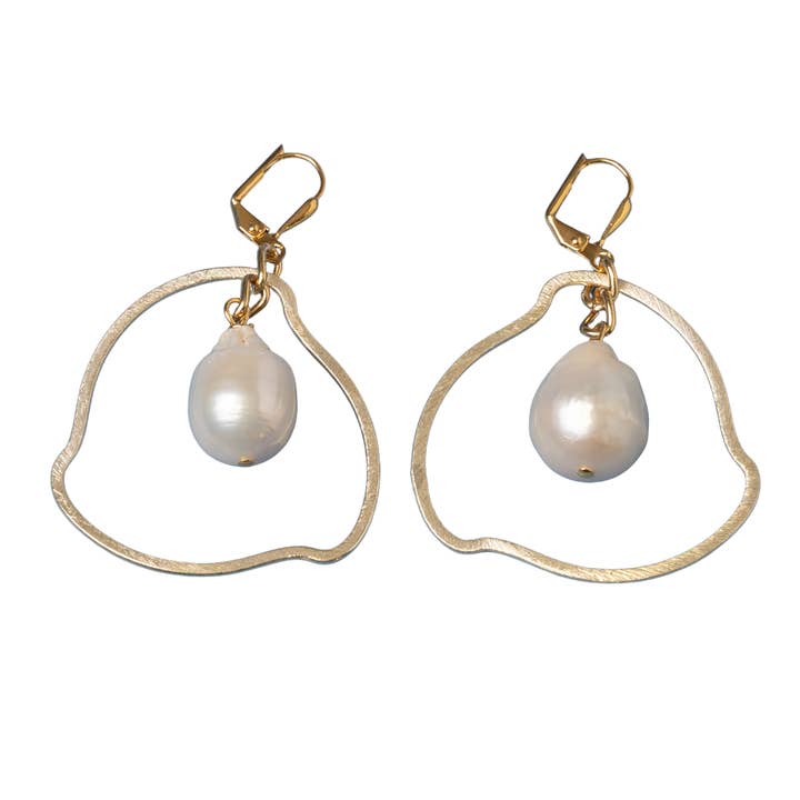 Guld barok perleørering for engroshandel hos ali & bird jewelry