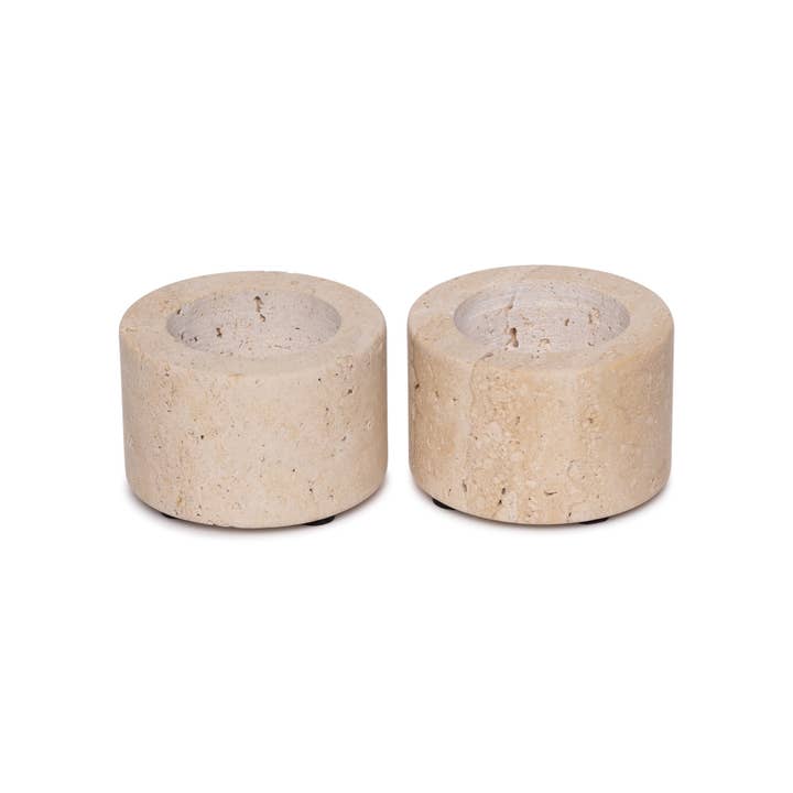 MOOISA - Wholesale Candle Holder - Travertine tealight holder S Ø6x4cm5