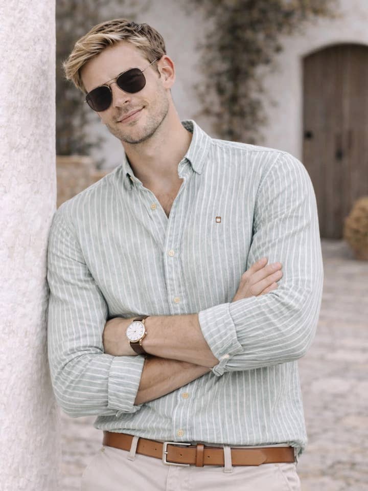 Natural Vertical Stripe Shirt for wholesale by Yellow Skin