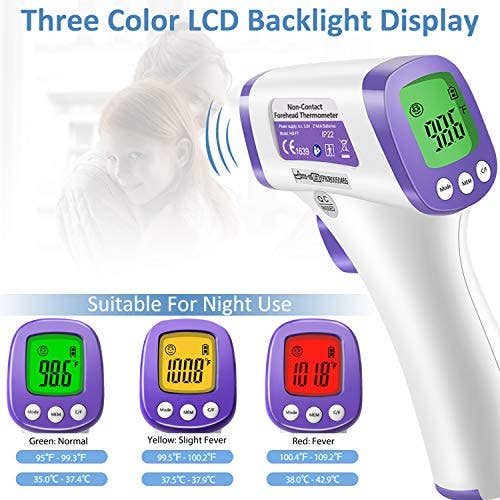 Reed - Wholesale Thermometer - Heavy Duty Thermometer Infrared Forehead High Caliber Sensor No Contact with LCD Display for Medical Offices, Hospitals4