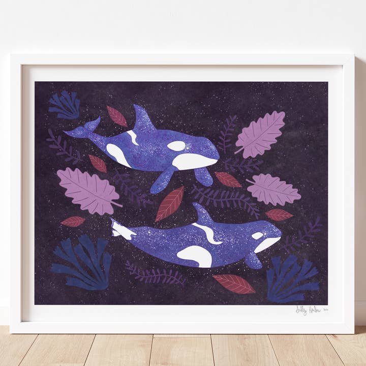 Killer Whales-print voor wholesale door Sadly Harmless Illustration