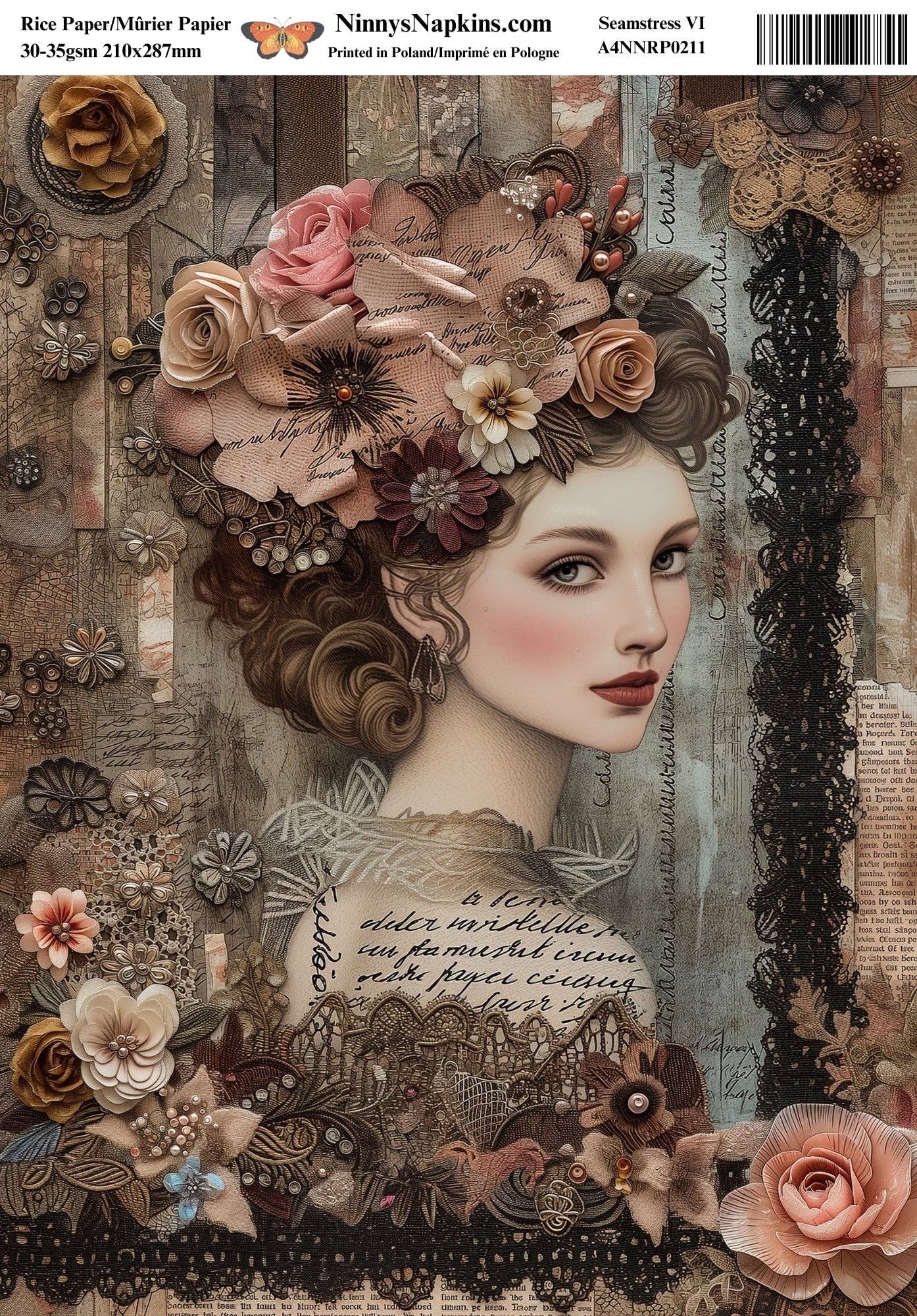 Ninnys Napkins - Wholesale Craft Supplies - Special Order - Ninny's Decoupage Rice Paper - Seamstress VI0