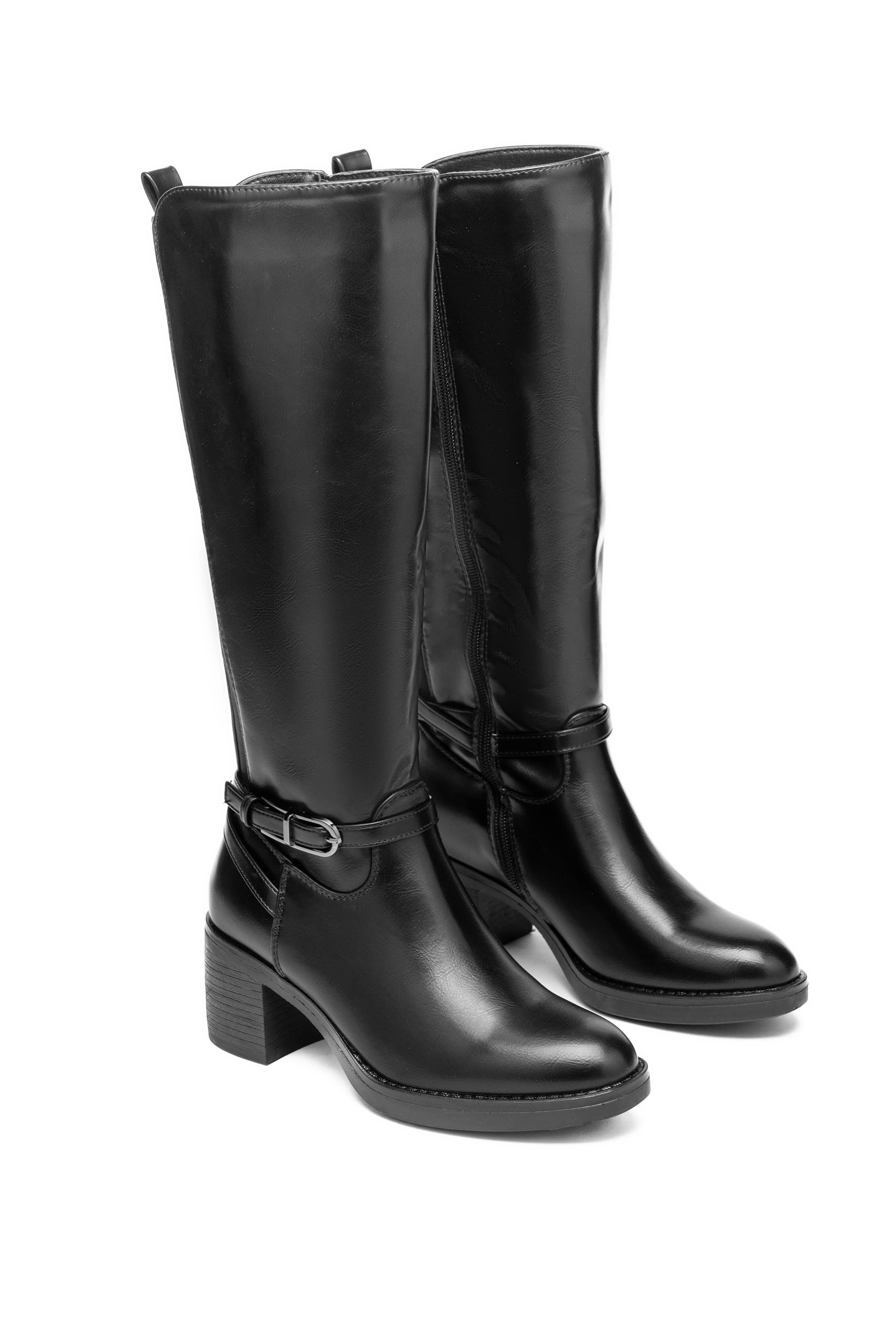 C'M PARIS - Wholesale Boots - Women's - Classic Riding Boot with Ankle Strap 30225