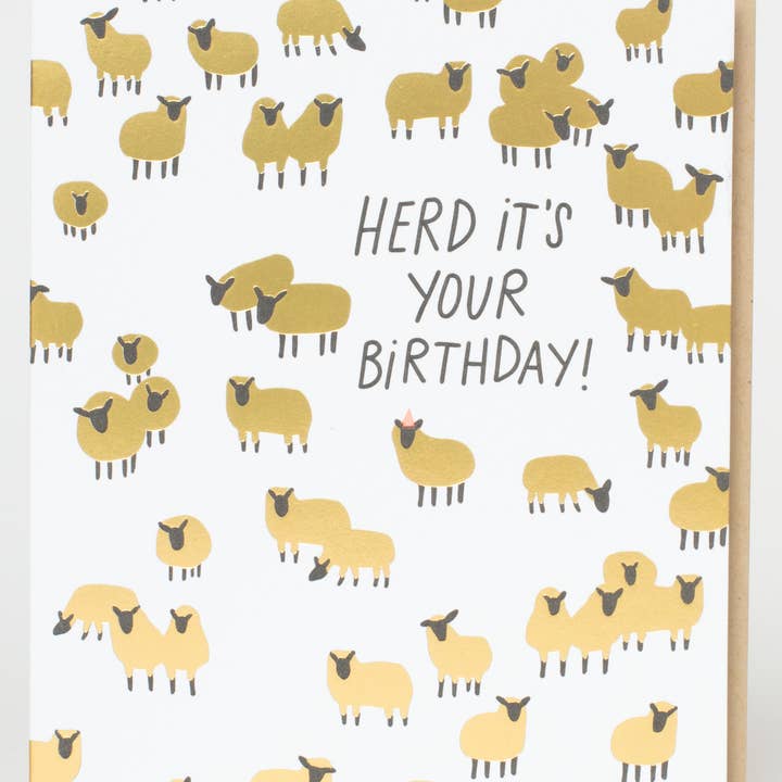 Egg Press Manufacturing - Wholesale Birthday Card - Birthday Sheep Herd Letterpress Greeting Card by Hello!Lucky1