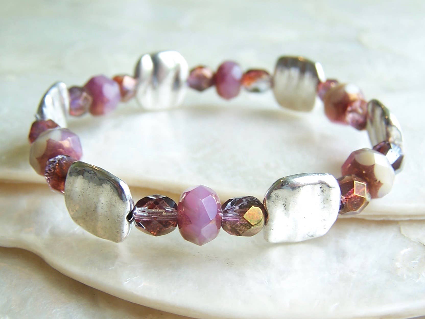 Jo Bird Jewelry – wholesale Beaded bracelet – Elastic Czech Bracelet - Fall Colors10