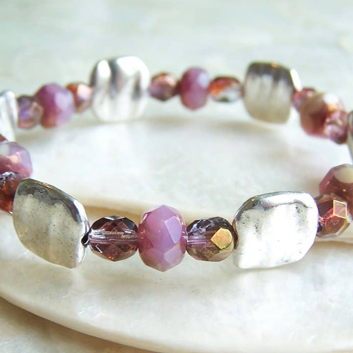 Jo Bird Jewelry – wholesale Beaded bracelet – Elastic Czech Bracelet - Fall Colors10