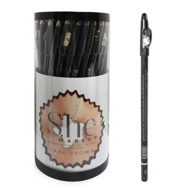Walana Beauty - Wholesale Eyeliner/Pencil - DARK BROWN EYE PENCIL WITH SHARPENER
