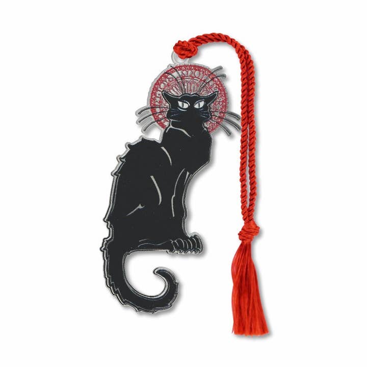 Steinlen's Le Chat Noir Metal Bookmark, MADE in USA for wholesale by David Howell and Company