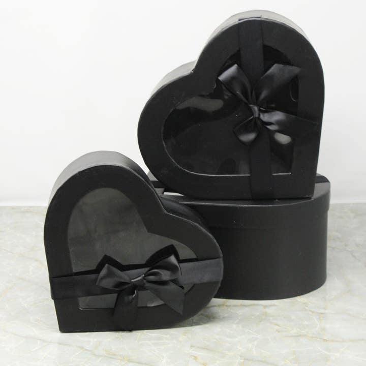 Elegant Design Supply - Vendita all'ingrosso Confezioni regalo - Scatola a forma di cuore con nastro e coperchio trasparente21