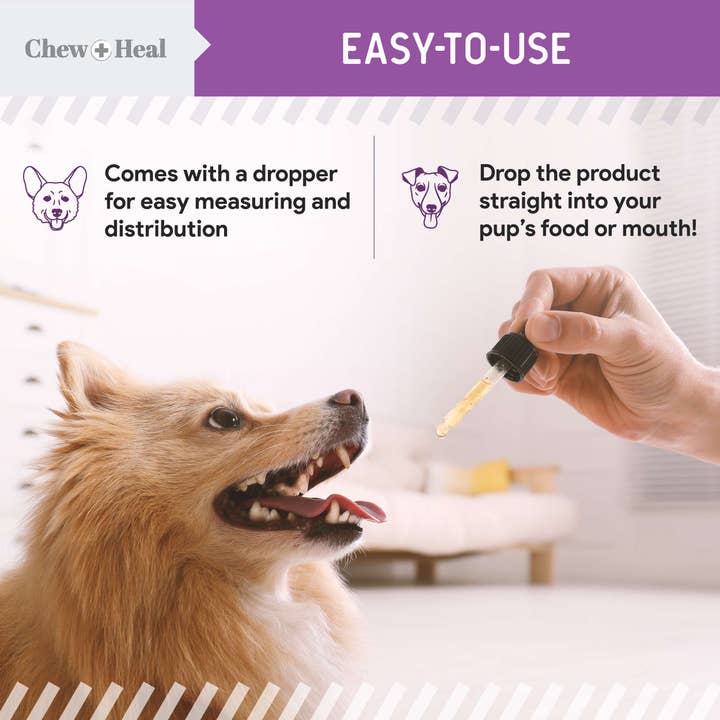 Chew + Heal - Wholesale Pet Supplement - Dog - Milk Thistle Tincture with Moringa & Salmon Oil for Dogs