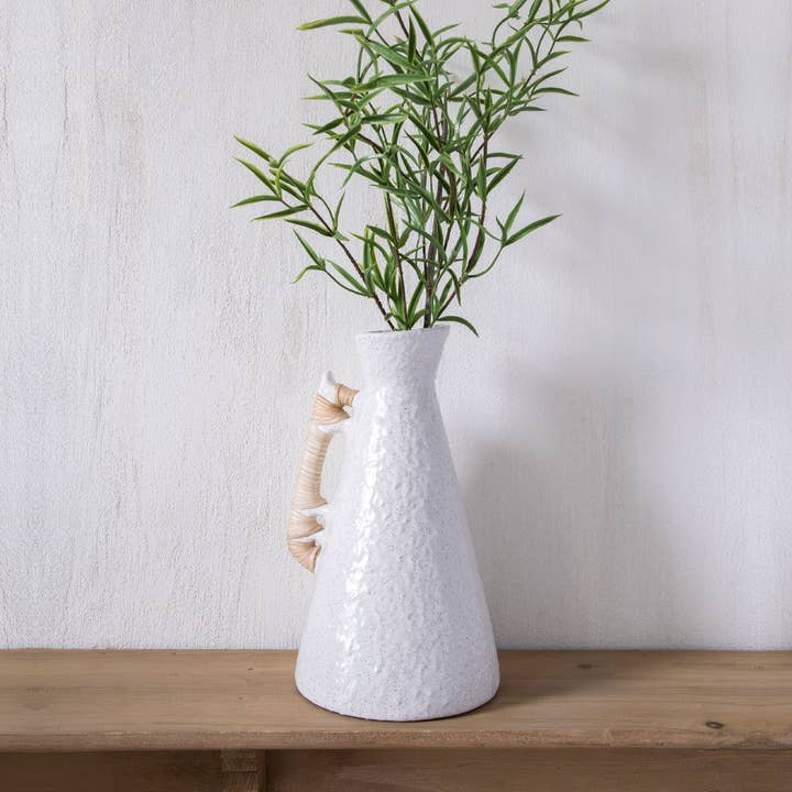 Made Market Co. – wholesale Vase – Rattan Wrapped Handle Vase Off White Large4