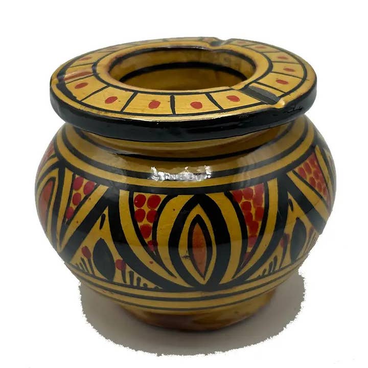 Cendrier Marocain En Terre Cuite Peint À La Main Safi #9 pour la vente par Etnico del Mondo