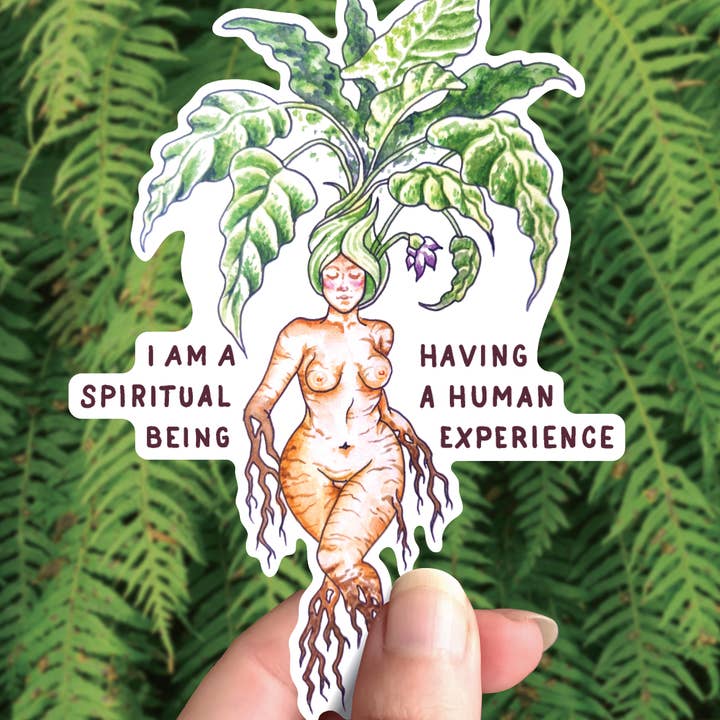 Crafted from Scratch - Wholesale Sticker - Mandrake - Sticker Art - Curvy Goddess Pagan Spiritual Being