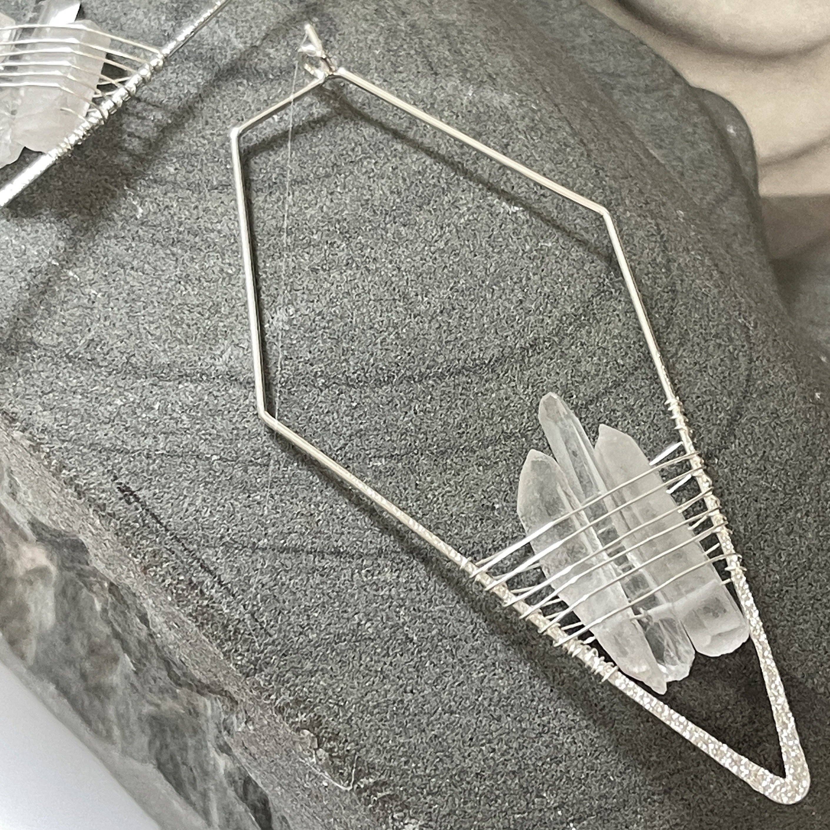 Peace Love Bling - Wholesale Dangle Earrings - Ray of Light Titanium Crystal Earrings2