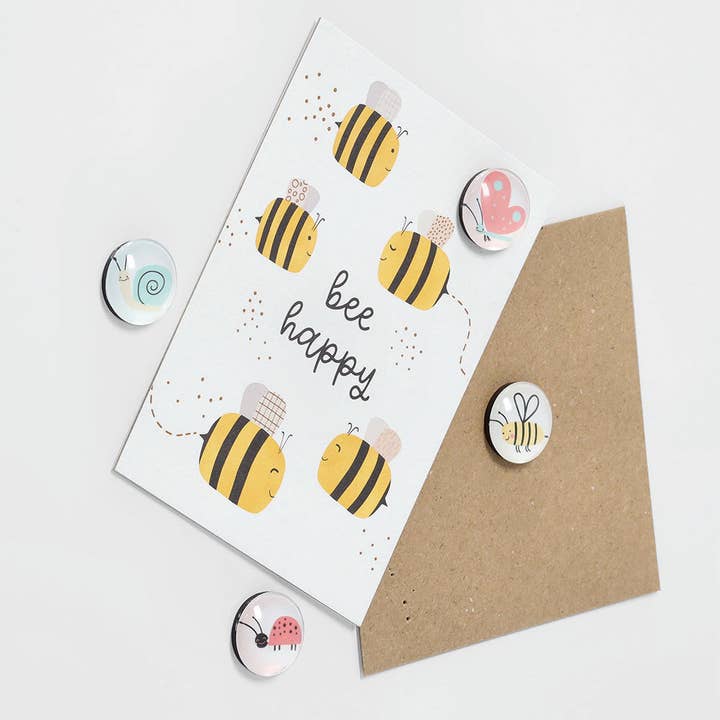 colorful Magnet set "Insects", 4-piece, plastic/glass for wholesale on Faire5