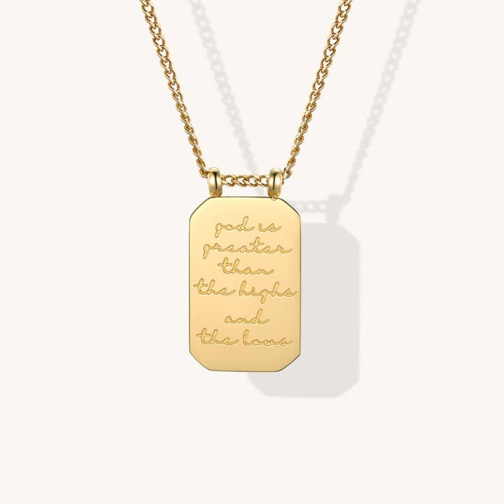 God Is Greater Than The Highs And The Lows - quote necklace for wholesale by MantraBand