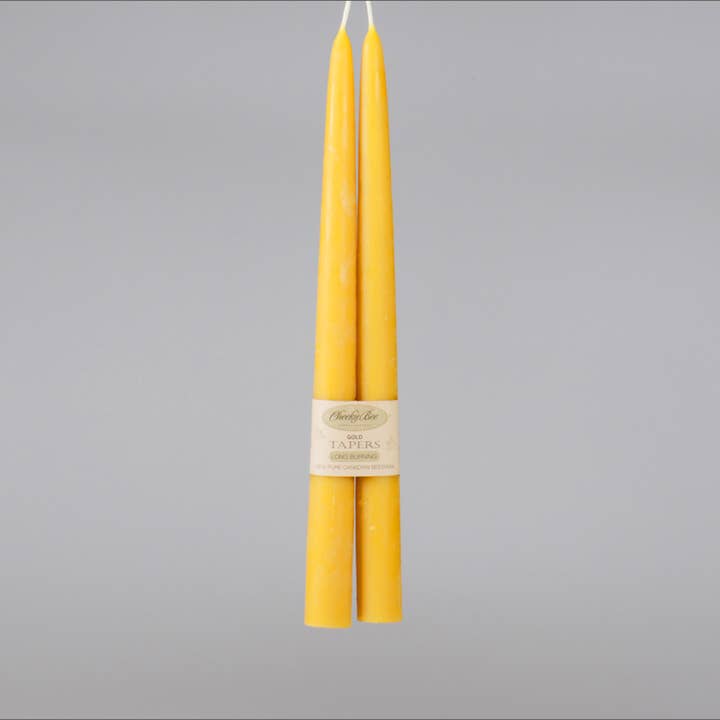 12-inch Tapers – Gold for wholesale by Cheeky Bee Candle Company Inc.