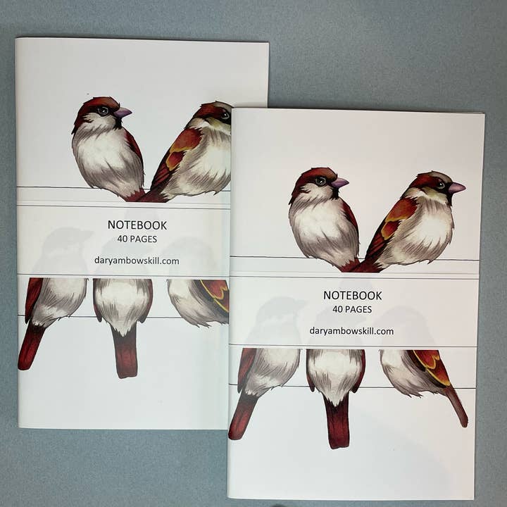 Sparrow Notebooks | two pack for wholesale by Darya M Bowskill