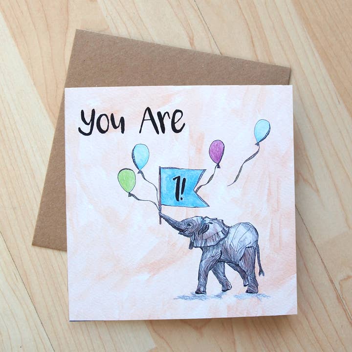 1st Birthday Elephant for wholesale by Sophie Pollard Design