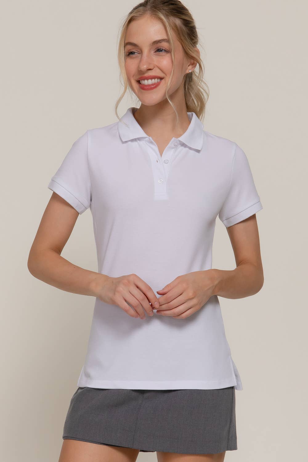 Active Basic | Active USA - Wholesale Polo - Women's - Short Sleeve Classic Pique Polo Top38