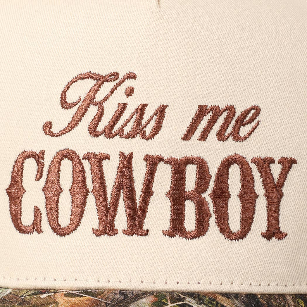 Fashion City - Wholesale Baseball Cap - Unisex - Kiss Me Cowboy Embroidery Two-Tone Cap10