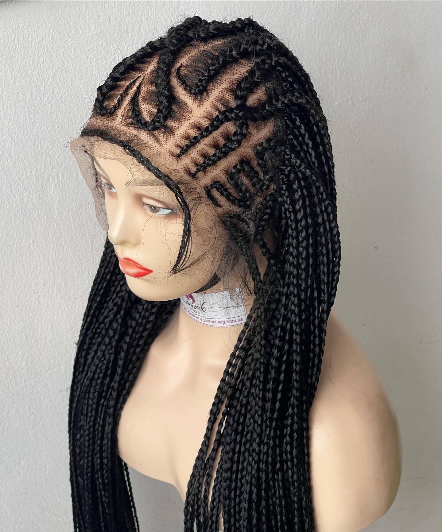 Lamuskwigs - Wholesale Wig/Hair Piece - Cornrow Braided wig for black women. Braided wig with elasti9
