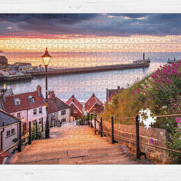 GB Jigsaws Ltd - Wholesale Puzzle - Adult - Whitby 199 Steps - 1000 Piece Jigsaw Puzzle - Puzzlescapes