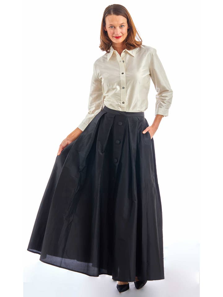 Dizzy-Lizzie – Engroshandel Nederdel - Dame – Ballgown Nederdel sort Dupioni silke5