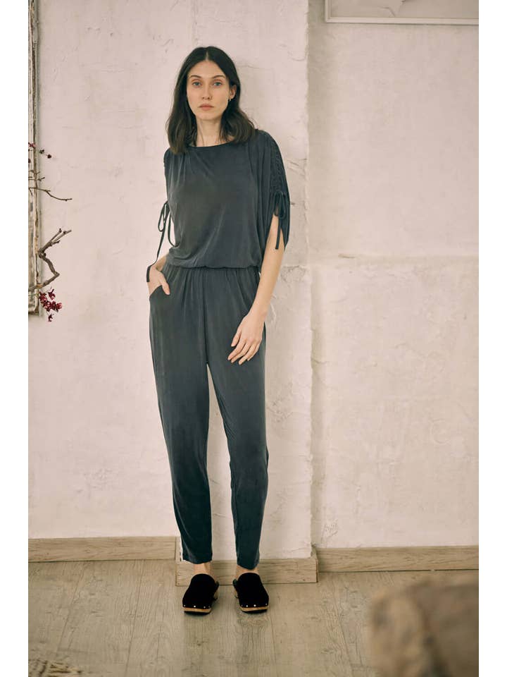 Cossac – Engroshandel Jumpsuit - Dame – Sort Cupro Batwing Jumpsuit