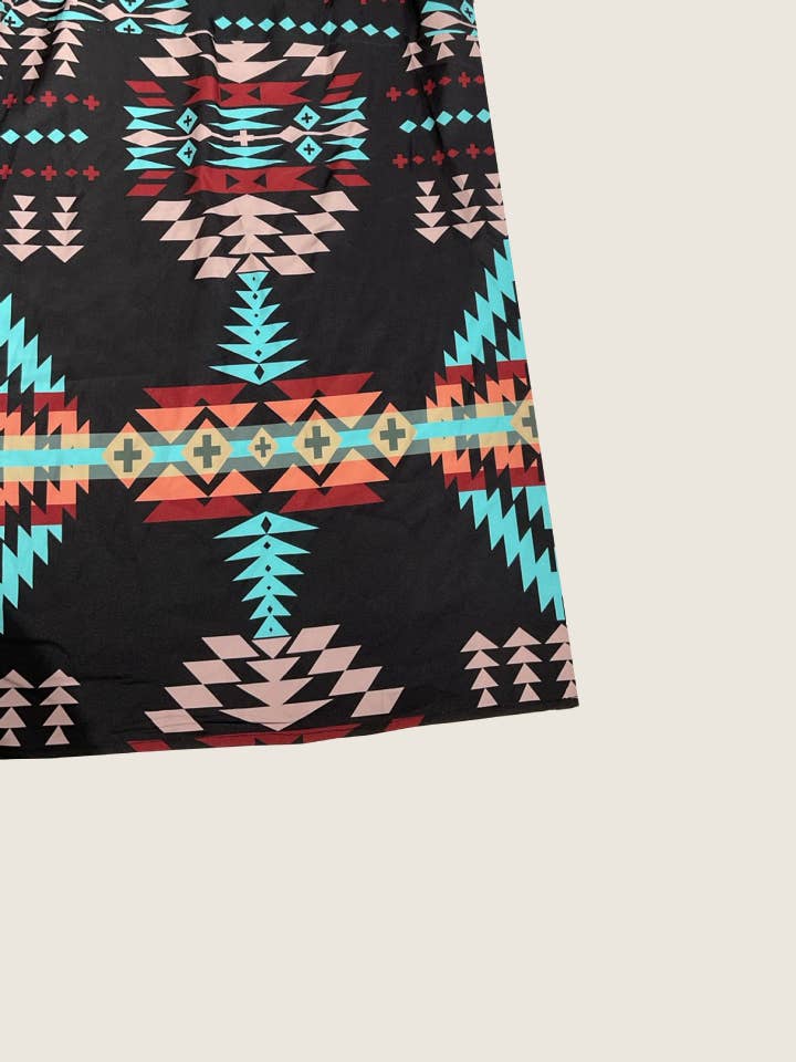 black Rodeo Queen Western Aztec pattern midi skirt for wholesale on Faire3