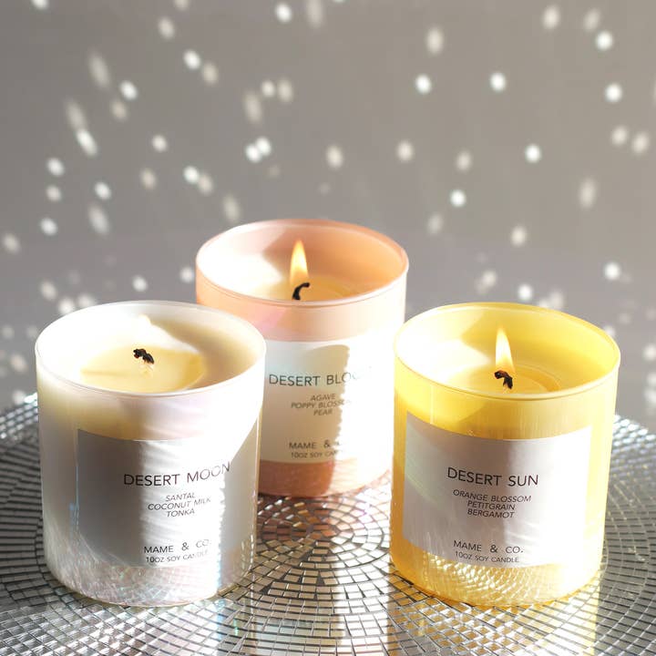 MAME Soy Candles - Wholesale Jar/Filled Candle - Desert Bloom 10oz soy wax candle