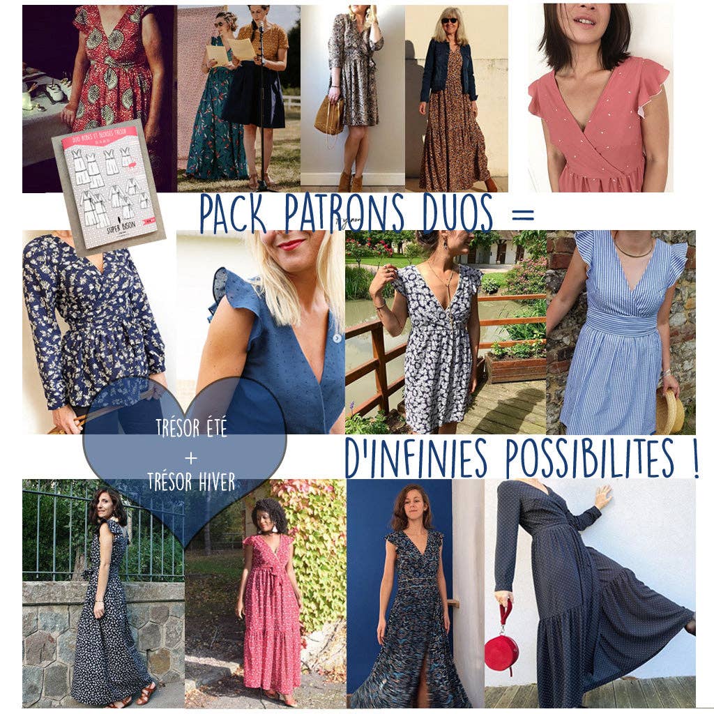 Super Bison - Vente Robe – femme - Patron pochette pack Trésor : version été et hiver (du 32 au 52)30