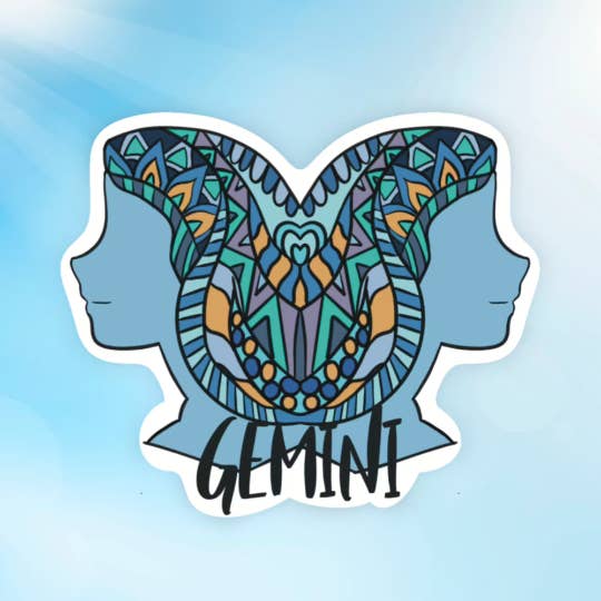 Pegatina Zodiaco Géminis para venta al por mayor de Blonde owl designs
