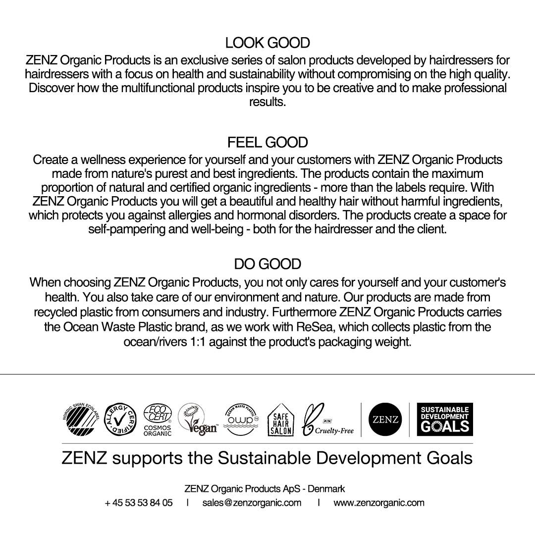 ZENZ Organic Products - Vendita all'ingrosso Shampoo - Shampoo Organico Mentolo n. 10 - Disponibile in 4 formati5