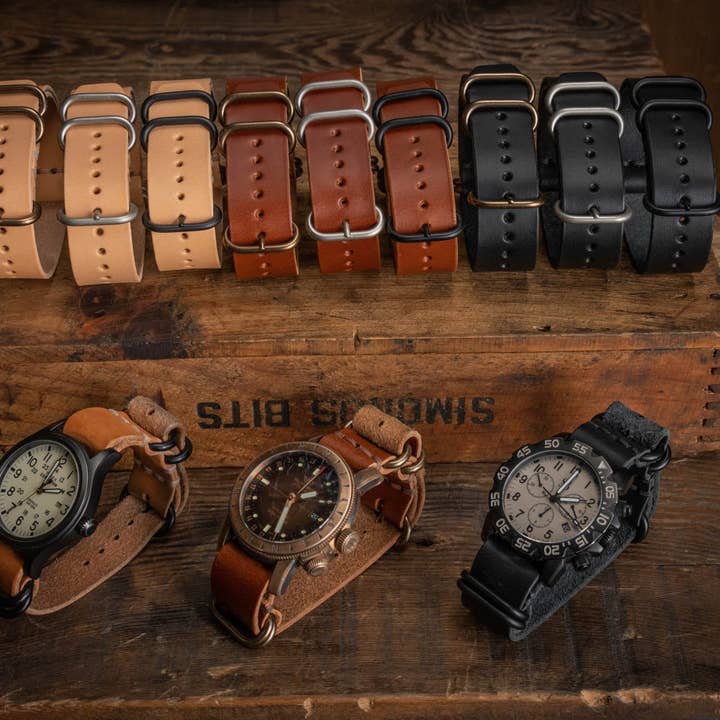 Craft and Lore - Wholesale Watch Band/Strap - Unisex - N.A.T.O. Leather Watch Strap Black3