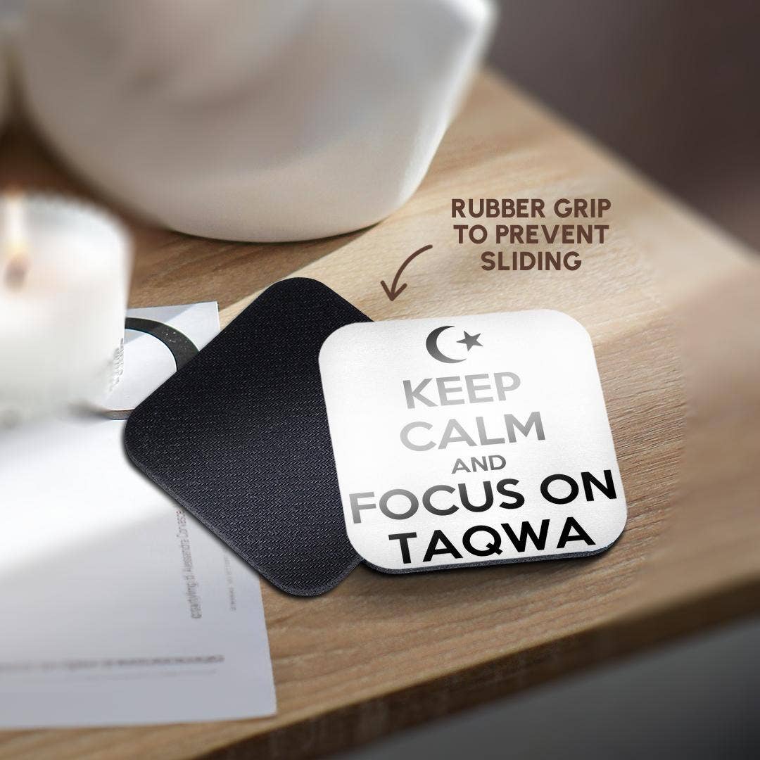 3dRose - Wholesale Coasters - 3dRose, Keep Calm And Focus on Taqwa is a parody with an Islamic theme, Coaster10